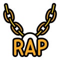 Rap necklace icon, outline style Royalty Free Stock Photo