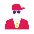 Rap singer illustration in pink Royalty Free Stock Photo