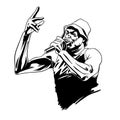Rap singer vector illustration Royalty Free Stock Photo