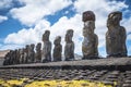 Rapa Nui Moai Statues Easter Island Royalty Free Stock Photo