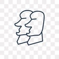 Rapa Nui vector icon isolated on transparent background, linear