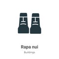 Rapa nui vector icon on white background. Flat vector rapa nui icon symbol sign from modern buildings collection for mobile