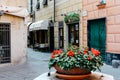 Rapallo, Italy - 03 27 2013: View of the streets of a resort town Rapallo