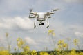 field scenery. Dron in action. Royalty Free Stock Photo