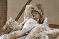 Rape of Polyxena marble statue in the Loggia dei Lanzi in Florence, Italy sculpted by Pio Fedi, closeup Royalty Free Stock Photo