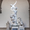 The of the Sabine Women by Giambologna, in the Loggia dei L Royalty Free Stock Photo