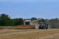 Rape Seed Oil Field Being Harvested