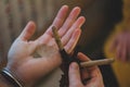 Rapee ceremony. Healing herbs and dust preparing to snuff Royalty Free Stock Photo