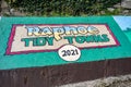 Raphoe, Ireland - October 11 2021 : Sign marking the Raphoe Tidy Towns