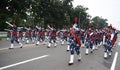 The Rapid Action Force (RAF) of Kolkata Police prepare Rehearsal for the 75th Independence Day celebration .