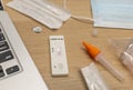Rapid antigen covid self-test kit on the table Royalty Free Stock Photo
