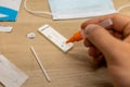 Rapid antigen covid self-test kit on the table Royalty Free Stock Photo