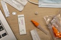 Rapid antigen covid self-test kit on the table Royalty Free Stock Photo