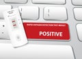 Rapid Antigen Detection Positive Result Sign on PC Keyboard