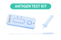 rapid antigen test kit nasal covid-19 test in person or at home The concept of home quarantine prevents the spread of the virus