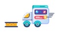 Rapid Autonomous Delivery Truck for Future Logistics, vector design Generative AI Royalty Free Stock Photo