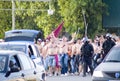 Rapid Bucharest fans and police