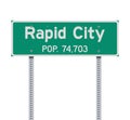 Rapid City Population road sign