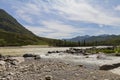 Rapid current of the Chuya River in Mountains Altai