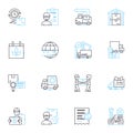 Rapid dispatch linear icons set. Swift, Expedient, Prompt, Agile, Efficient, Quick, Speedy line vector and concept signs