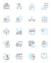 Rapid dispatch linear icons set. Swift, Expedient, Prompt, Agile, Efficient, Quick, Speedy line vector and concept signs