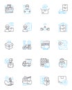 Rapid dispatch linear icons set. Swift, Expedient, Prompt, Agile, Efficient, Quick, Speedy line vector and concept signs