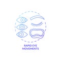 Rapid eyes movement blue gradient concept icon Royalty Free Stock Photo