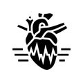 rapid heartbeat palpitations disease symptom glyph icon vector illustration