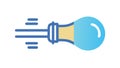 Rapid Insight Lightbulb Icon with Speed Lines, vector design Generative AI Royalty Free Stock Photo