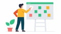 Rapid Prototyping An individual sketching out a quick mockup on a whiteboard with Test stickers emphasizing the