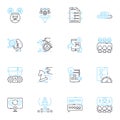 Rapid prototyping linear icons set. Iterative, Agile, Design, Innovation, Precision, Efficiency, Manufacturing line