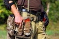 Rapid response team soldier preparing to fire a pistol