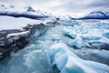 rapid river flowing from a glacier Royalty Free Stock Photo