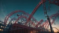 Rapid Rush Celebrating National Roller Coaster Day with Heart Pounding Acceleration.AI Generated