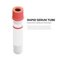 Rapid serum tube vacutainer for stat serum testing in isometric design, vector illustration isolated on white background