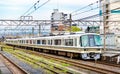 Rapid train at Oji Station in Nara Royalty Free Stock Photo