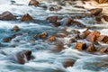 Rapid water moving along the rocky river bed Royalty Free Stock Photo