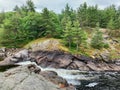 Rapids flowing over the rocks in Canada