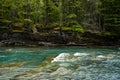 Rapids of McDonald Creek Flow in Glacier National Park Royalty Free Stock Photo