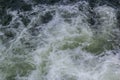 rapids of mountain rivers with fast water and large rocky boulders. Rapid flow of a mountain river in spring, close-up Royalty Free Stock Photo