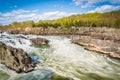 Rapids in the Potomac River at Great Falls Park, Virginia. Royalty Free Stock Photo