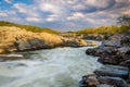 Rapids in the Potomac River at Great Falls Park, Virginia. Royalty Free Stock Photo