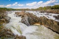 Rapids in the Potomac River at Great Falls Park, Virginia. Royalty Free Stock Photo
