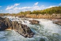 Rapids in the Potomac River at Great Falls Park, Virginia. Royalty Free Stock Photo