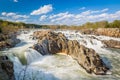 Rapids in the Potomac River at Great Falls Park, Virginia. Royalty Free Stock Photo