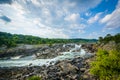 Rapids in the Potomac River at Great Falls, seen from Olmsted Is Royalty Free Stock Photo