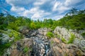 Rapids in the Potomac River at Great Falls, seen from Olmsted Is Royalty Free Stock Photo