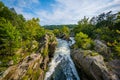 Rapids in the Potomac River at Great Falls, seen from Olmsted Is Royalty Free Stock Photo