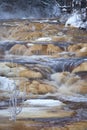 Rapids and river in cold winter day