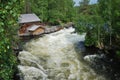 Rapids in taiga forest, Juuma, Finland. Royalty Free Stock Photo
